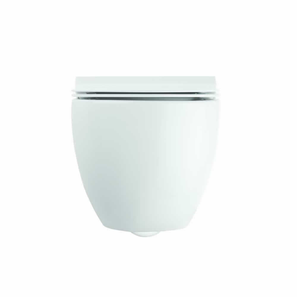 Glide II Gloss White Wall Hung Short Projection Rimless Toilet & Soft Close Seat